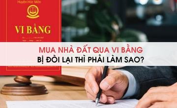 Giải đáp: Mua nhà đất qua vi bằng bị đòi lại, phải làm sao? [59228317ba66]