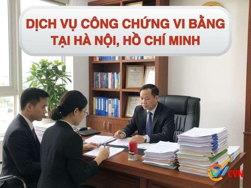 Công chứng vi bằng tại Hà Nội, Hồ Chí Minh