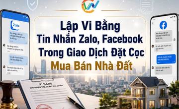 Lập vi bằng tin nhắn Zalo, Facebook trong giao dịch đặt cọc mua bán đất [c33e53030060]