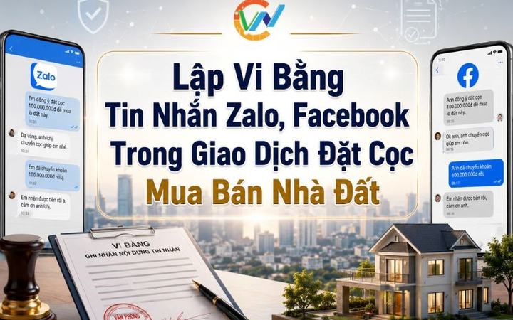 Lập vi bằng tin nhắn Zalo, Facebook trong giao dịch đặt cọc mua bán đất [c33e53030060]