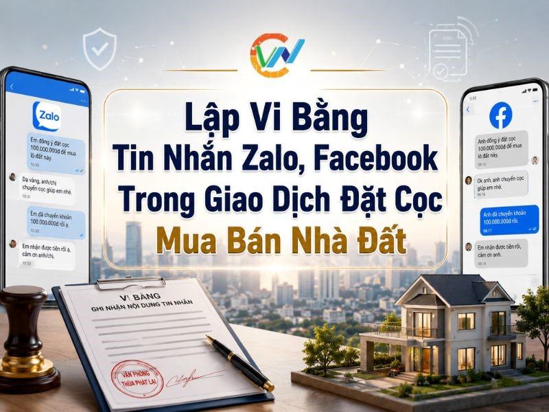 Lập vi bằng tin nhắn Zalo, Facebook trong giao dịch đặt cọc mua bán đất