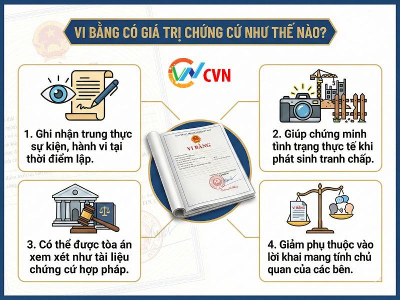 Giá trị chứng cứ của vi bằng