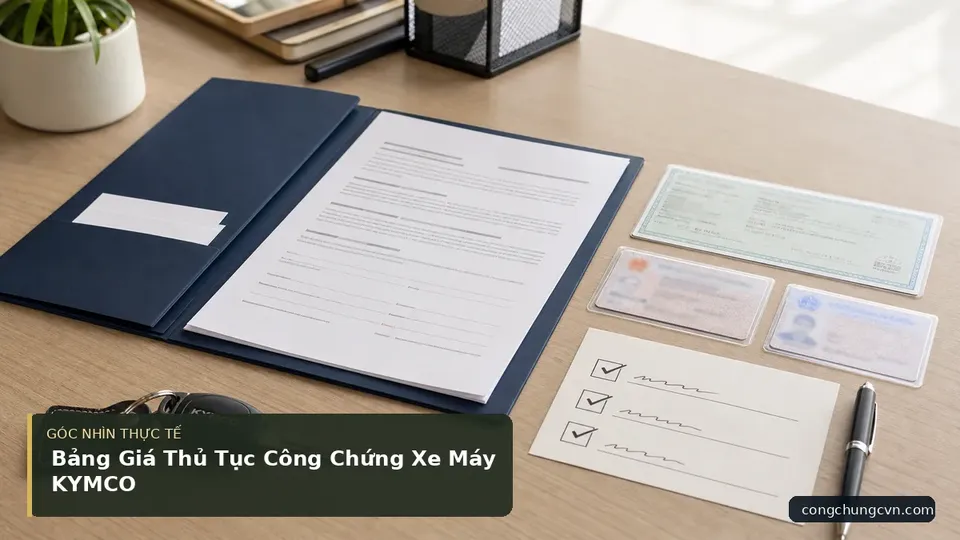 Chi tiết minh họa công chứng trong bài Bảng Giá Thủ Tục Công Chứng Xe Máy KYMCO
