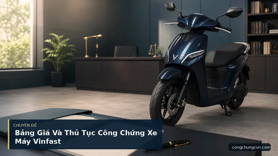Bảng Giá Và Thủ Tục Công Chứng Xe Máy Vinfast