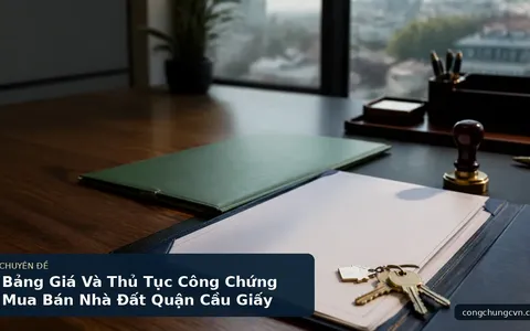 Bảng Giá Và Thủ Tục Công Chứng Mua Bán Nhà Đất Quận Cầu Giấy