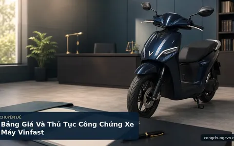 Bảng Giá Và Thủ Tục Công Chứng Xe Máy Vinfast