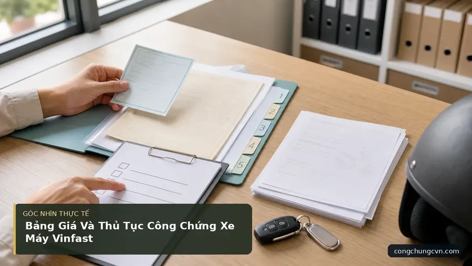 Chi tiết minh họa công chứng trong bài Bảng Giá Và Thủ Tục Công Chứng Xe Máy Vinfast