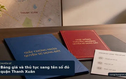 Bảng giá và thủ tục sang tên sổ đỏ quận Thanh Xuân