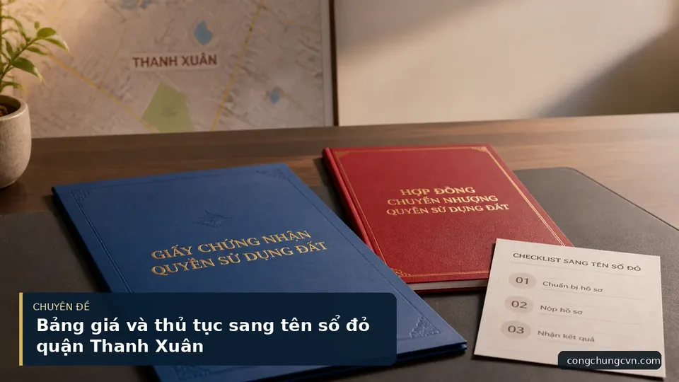 Bảng giá và thủ tục sang tên sổ đỏ quận Thanh Xuân