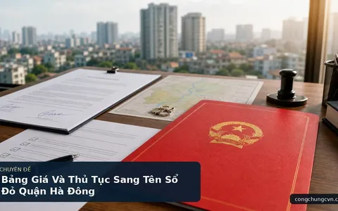 Bảng Giá Và Thủ Tục Sang Tên Sổ Đỏ Quận Hà Đông