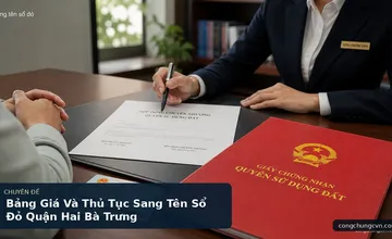 Bảng Giá Và Thủ Tục Sang Tên Sổ Đỏ Quận Hai Bà Trưng