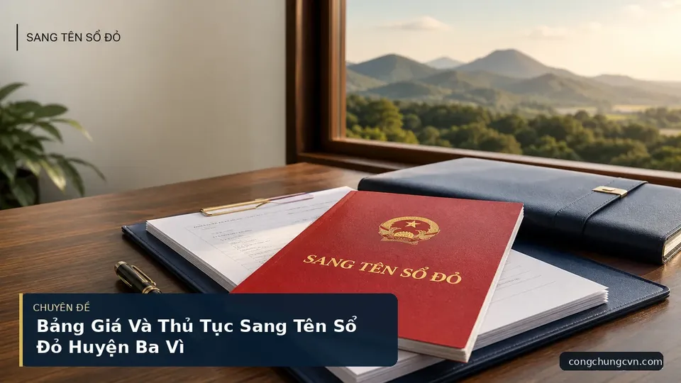Bảng Giá Và Thủ Tục Sang Tên Sổ Đỏ Huyện Ba Vì