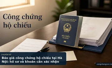 Báo giá công chứng hộ chiếu tại Hà Nội: hồ sơ và khoản cần xác nhận