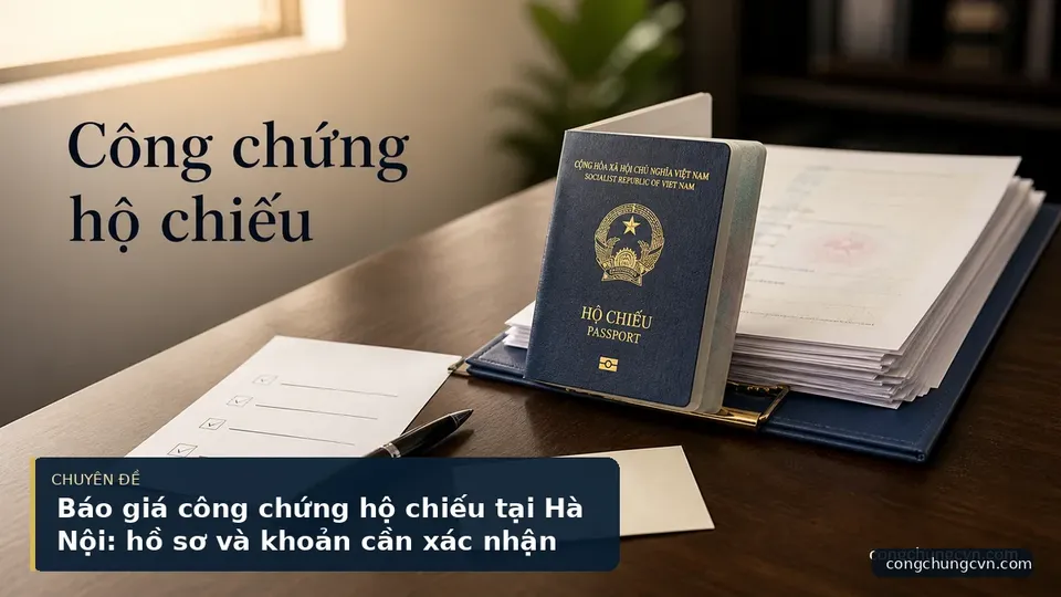 Báo giá công chứng hộ chiếu tại Hà Nội: hồ sơ và khoản cần xác nhận