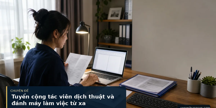 Tuyển cộng tác viên dịch thuật và đánh máy làm việc từ xa — ảnh bìa