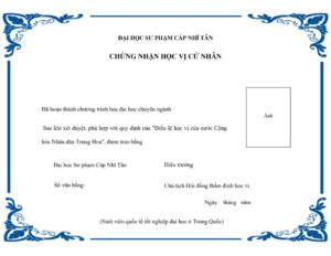 Dịch bằng cử nhân Trung Quốc sang tiếng Việt